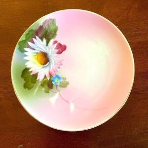 Noritake 1920’s Pink hand painted gilded edge 6” bread plate -Vintage